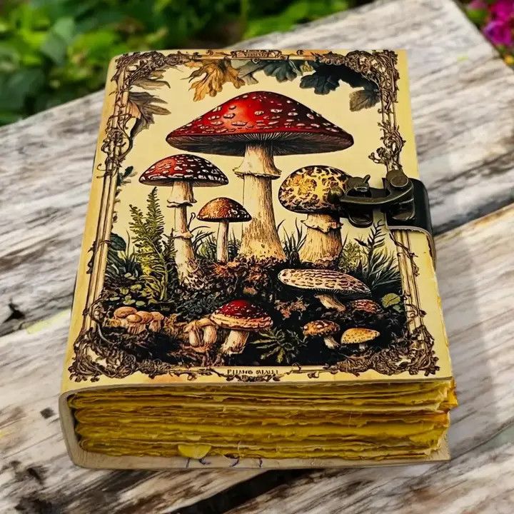 Grimoire Vintage Mushroom Leather Journal