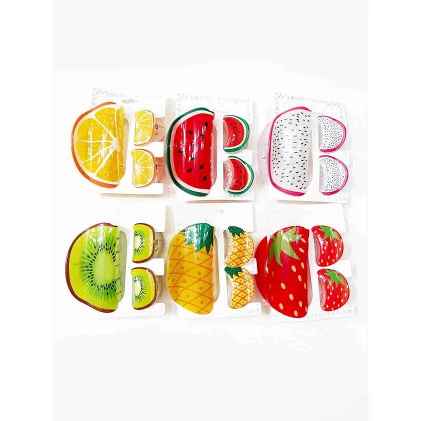 Fruit Trio Hair Claw Clip Set
