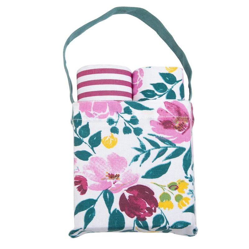 3 Piece Berry Bouquet Cotton Tea Towel Set