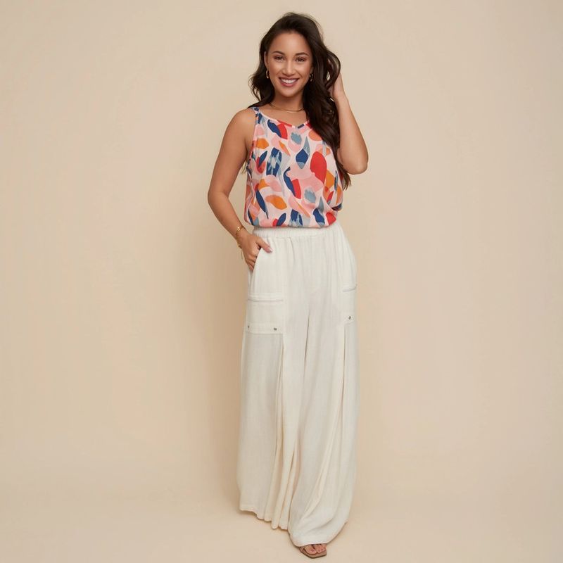 Afton Wide Leg Side Zipper Pants