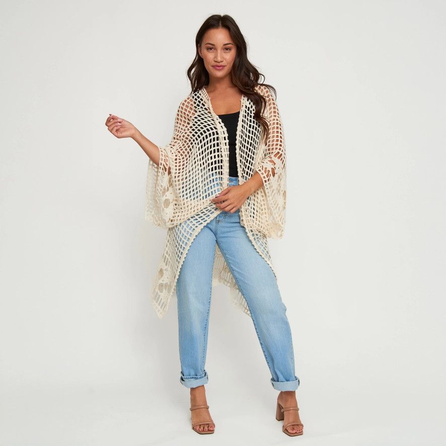 Iris Crochet Open Knit Cardigan