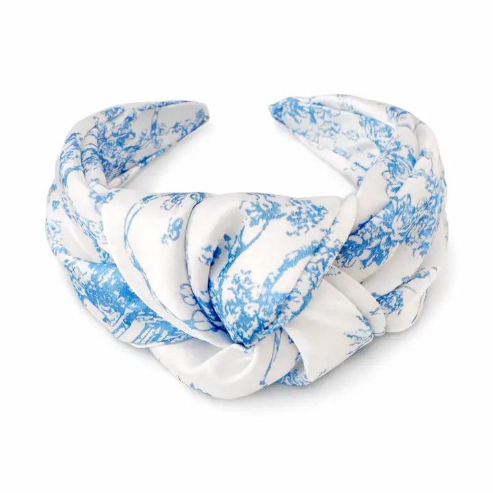 Blue and White Toile Knotted Headband