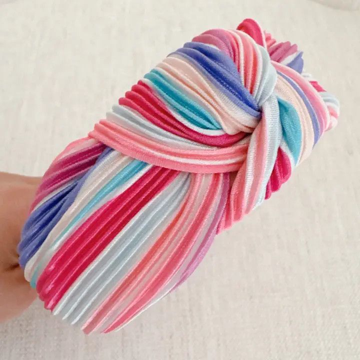 Color Pleats Headband, Color: Pink