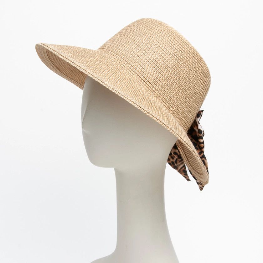 Zaya Boho Wide Brim Ponytail Hat w/ Bow