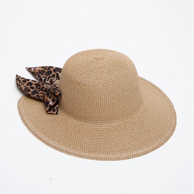 Zaya Boho Wide Brim Ponytail Hat w/ Bow
