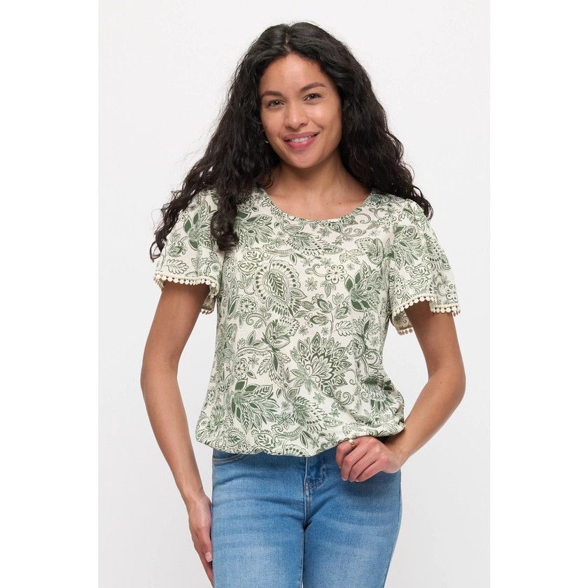 Pom Pom Crochet Fashion Tee