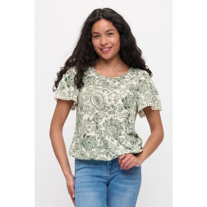 Pom Pom Crochet Fashion Tee