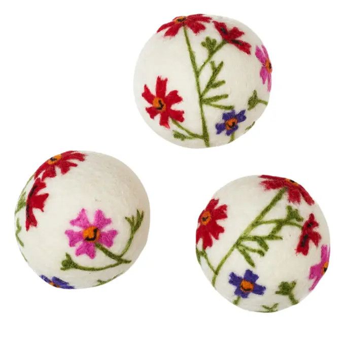 Wool Dryer Balls, set of 3, Color: Wildflower