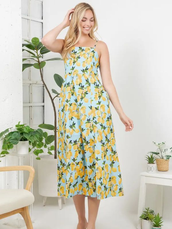 Lemon Print Cami Dress
