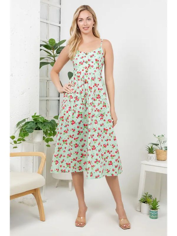 Strawberry Print Cami Dress