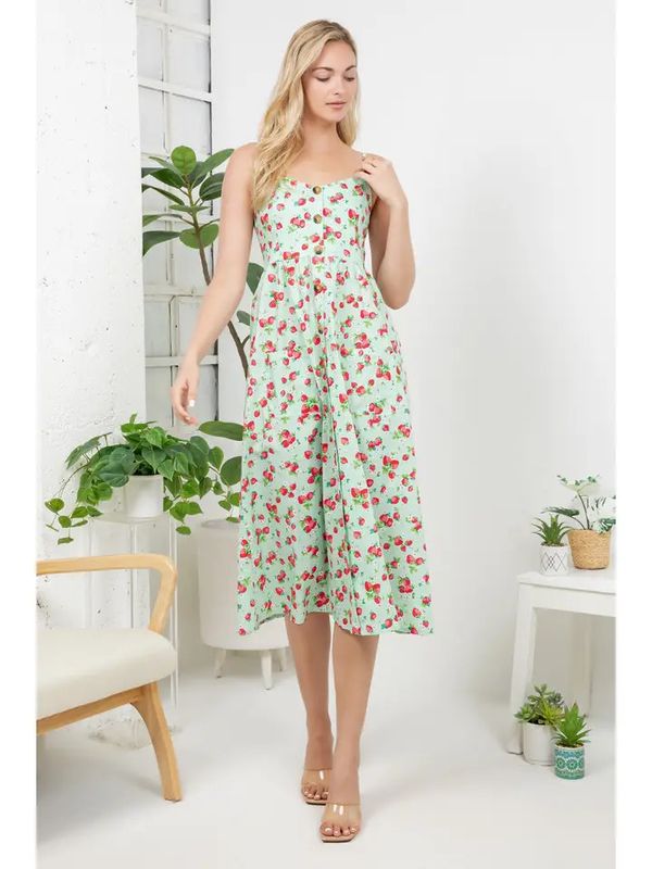 Strawberry Print Cami Dress