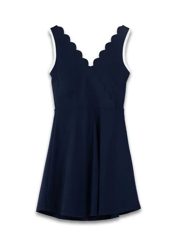 Scalloped Wrap Dress