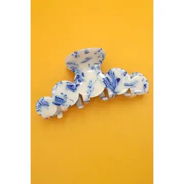 Vintage Porcelain Hair Claw Clips, Color: Toile Pattern
