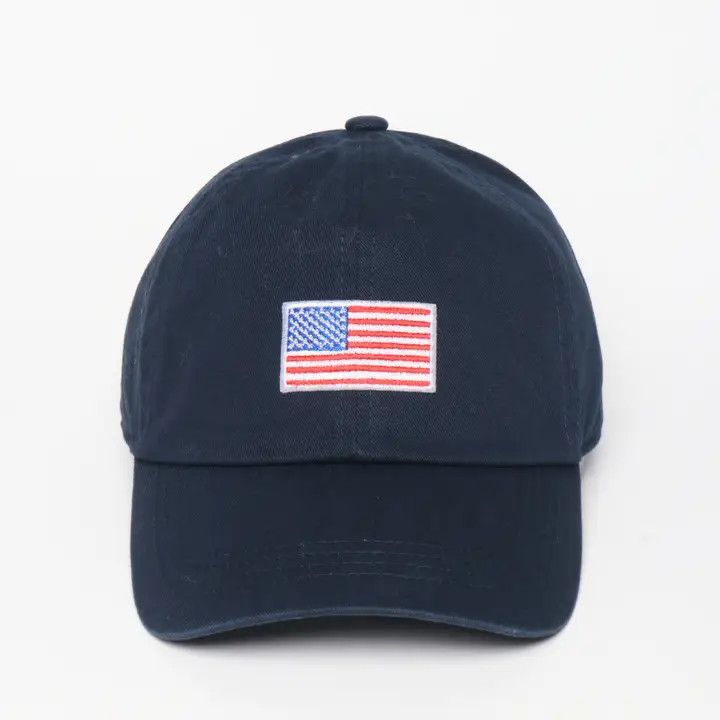 American Flag Embroidery Baseball Cap, Color: Navy