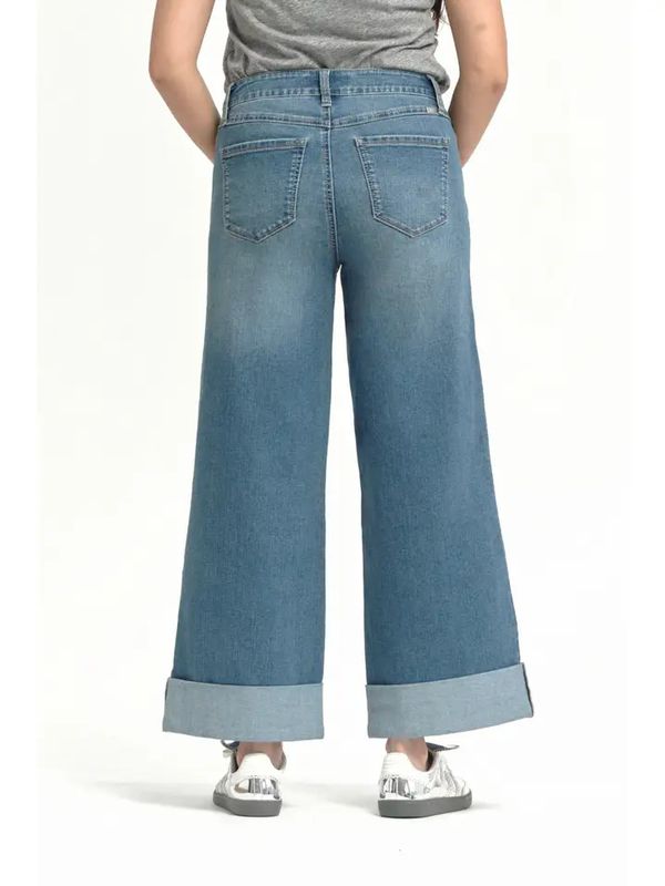 Sustainable Wide Leg Jean w/ Roll Cuff