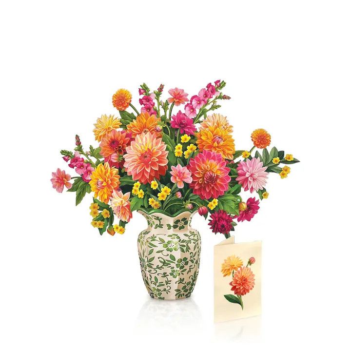 Dahlia Sunrise Pop-Up Greeting Card