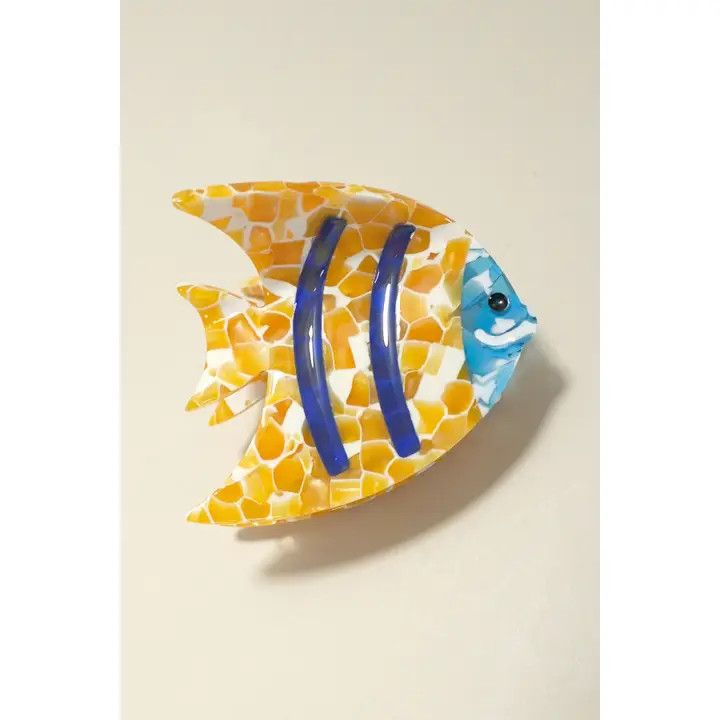 Vibrant Ocean Sea Fish Hair Claw, Yellow