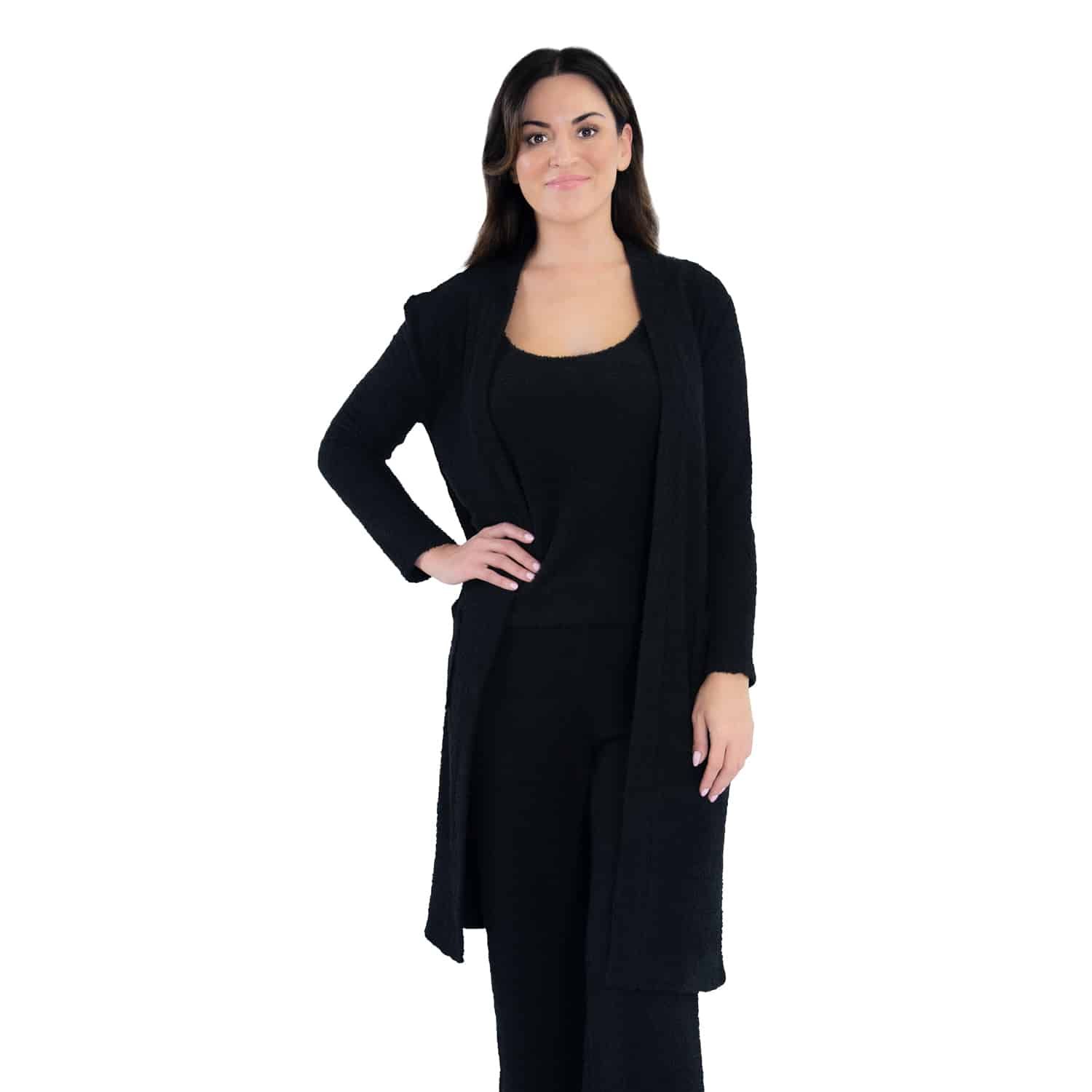Black Cozy Knit Topper