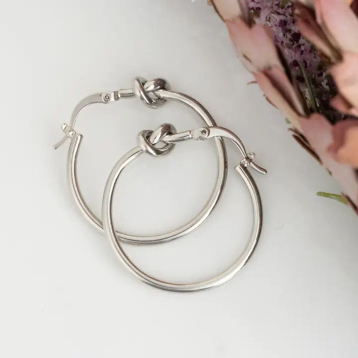 Classic Knotted Hoop Nickel-Free Earrings