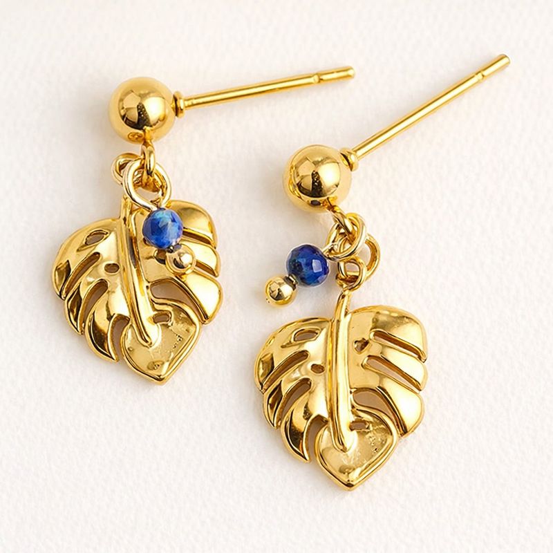 Waterproof Palm Earrings, Gold