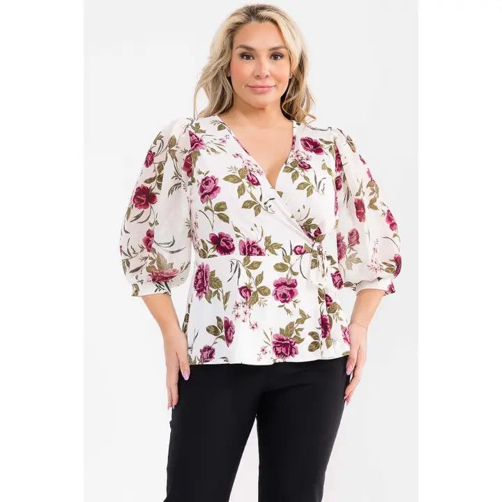 Mix Media Floral Wrap, Iv/Pu/Ol