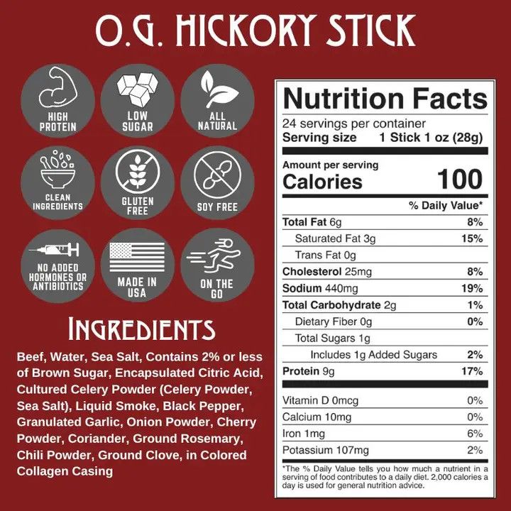 O.G. Hickory Beef Stick, 1oz