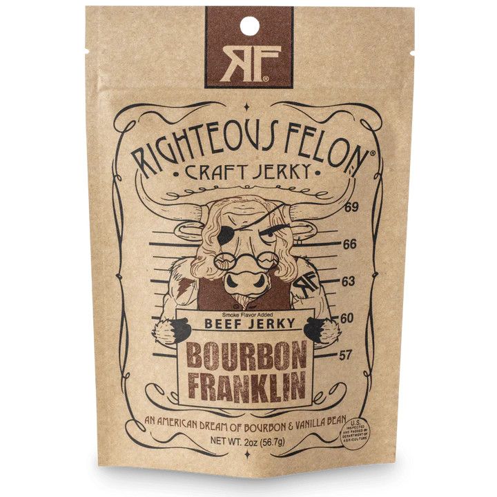 Bourbon Franklin Beef Jerky, 2oz