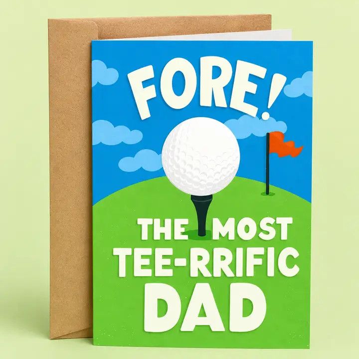 Father's Day Card - Fore the Most Tee-Rrific D