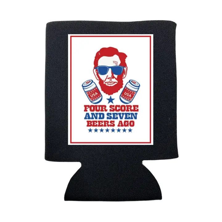 Four Score and Seven Beers Ago Can Cooler / Blk/ Reg