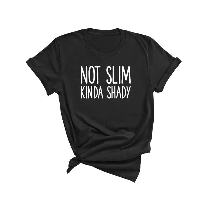Not Slim Kinda Shady Tee, Blk Htr