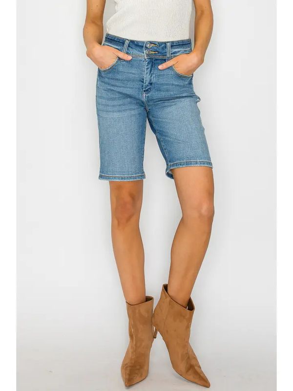High Rise Bermuda Jean Shorts