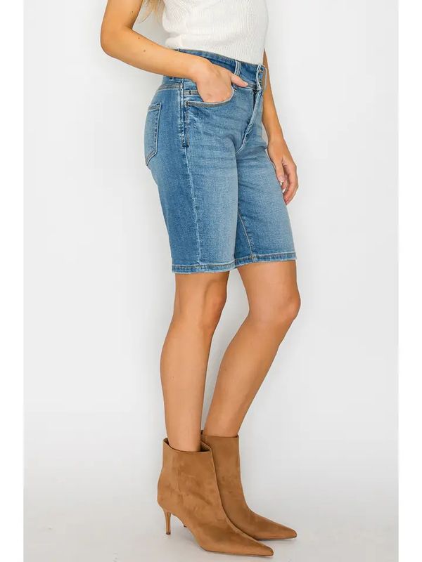 High Rise Bermuda Jean Shorts