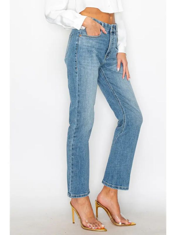 Tummy Control High Rise Relaxed Straight Jeans