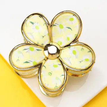 Floral Bloom Hair Claw Clip, Yellow