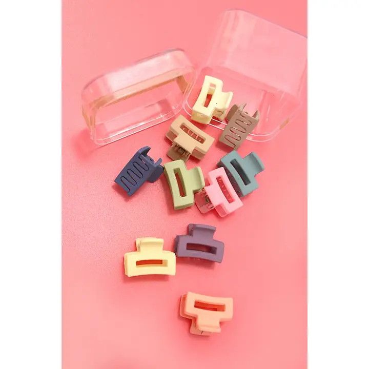 Mini Pack of 10 Rectangle Clips in A Case