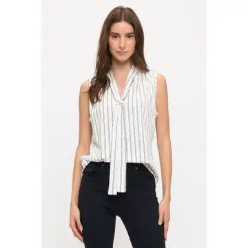 Stripe Low Bow Tie Tank