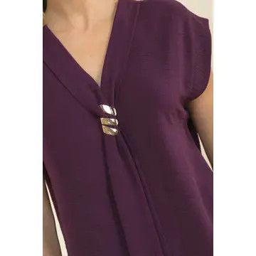 Plum Buckle Tie Blouse