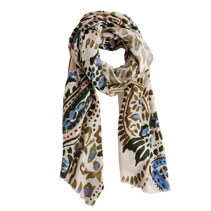 Jones Abstract Raw Edge Lightweight Scarf, Color: Ivory