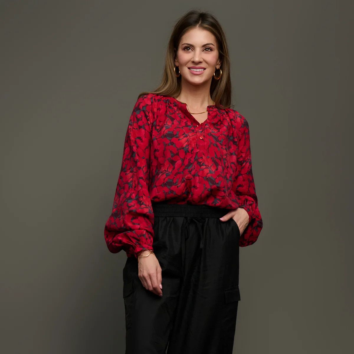 Scarlet Forest Leah Raglan Blouse