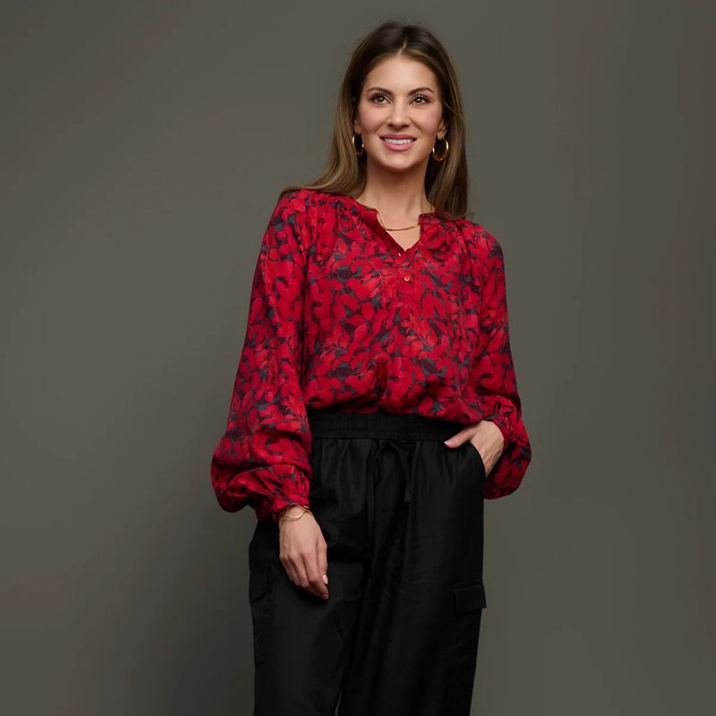 Scarlet Forest Leah Raglan Blouse