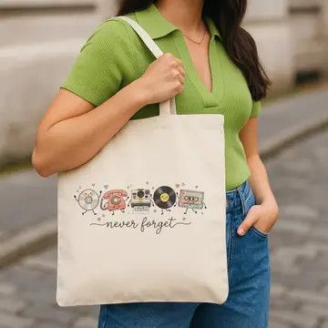Never Forget 90's Canvas Tote Bag