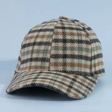 Green Tartan Check Curved Brim Baseball Cap