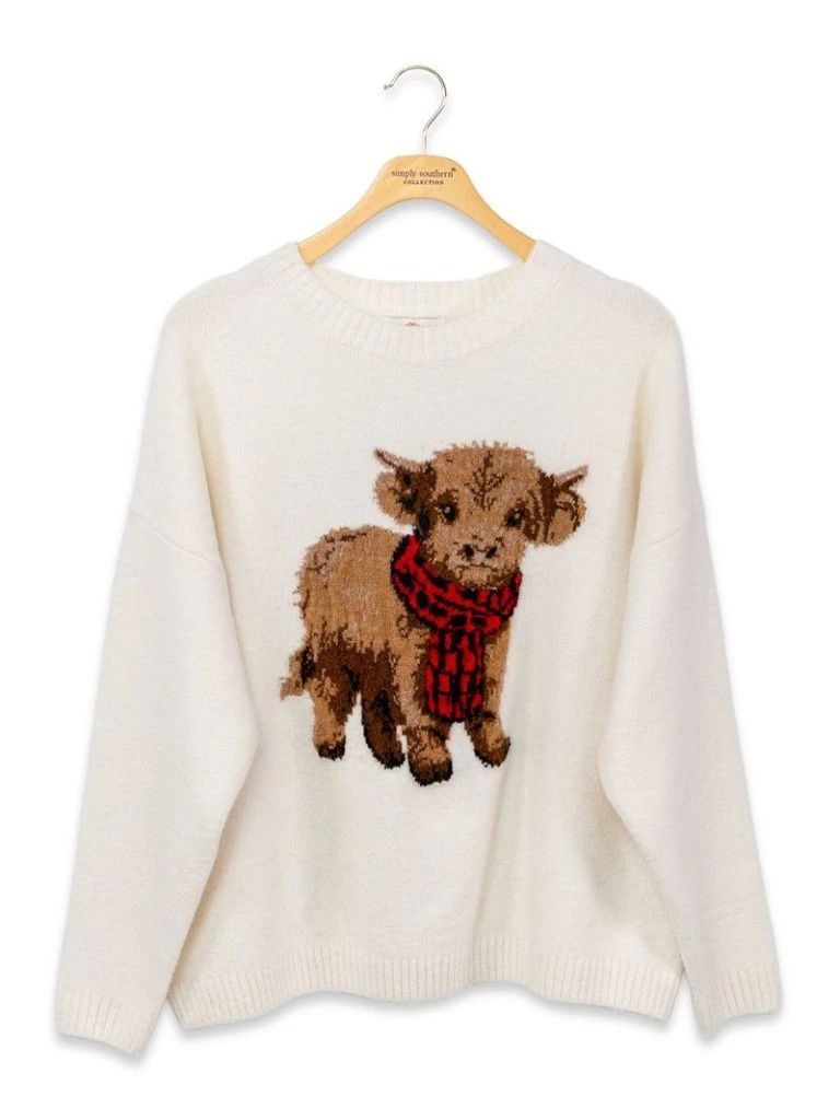 Cow Sweater, White