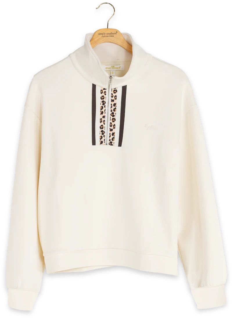 Soft Side Stripe Lounge Top, Leopard
