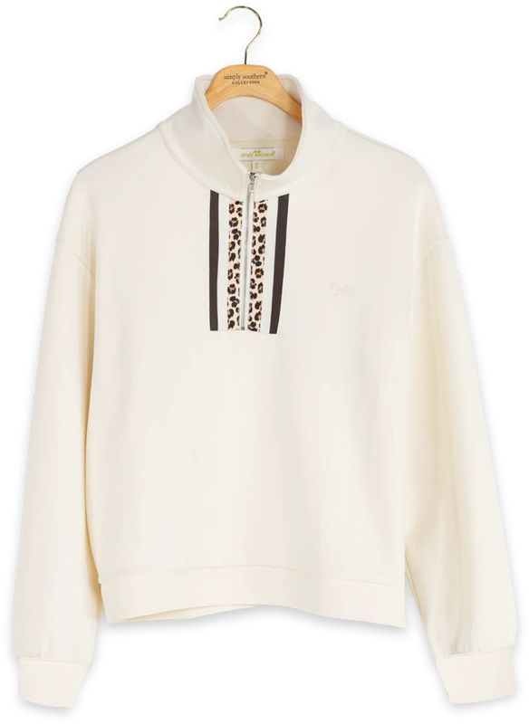 Soft Side Stripe Lounge Top, Leopard