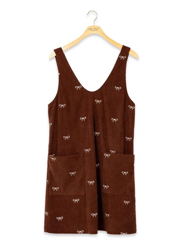 Lina Corduroy Dress, Chocolate