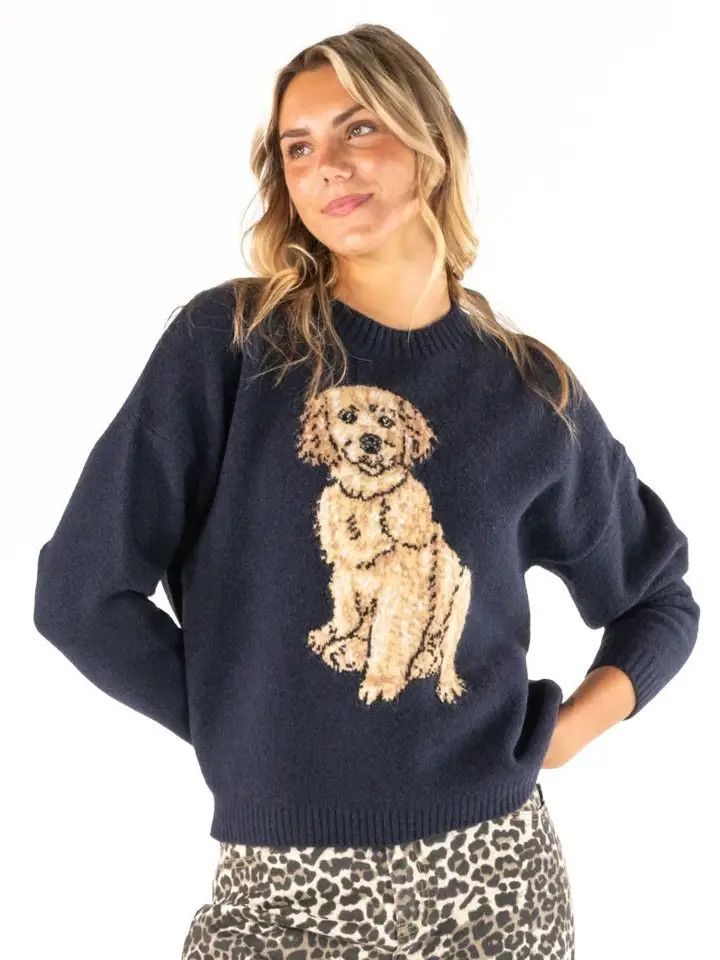 Dog Crew Sweater, Navy