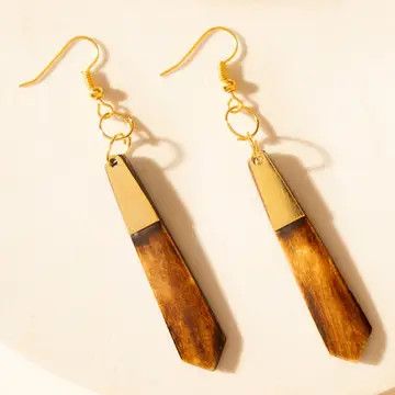 Brindle Trail Drop Earrings in Smoke Tan
