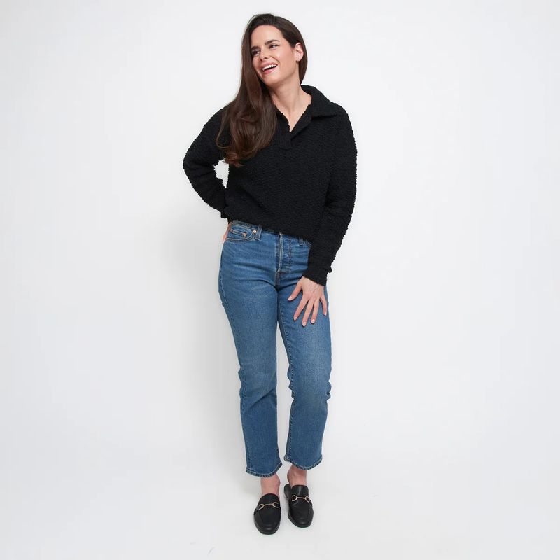 Tylie Teddy Bear Knit Polo Sweater