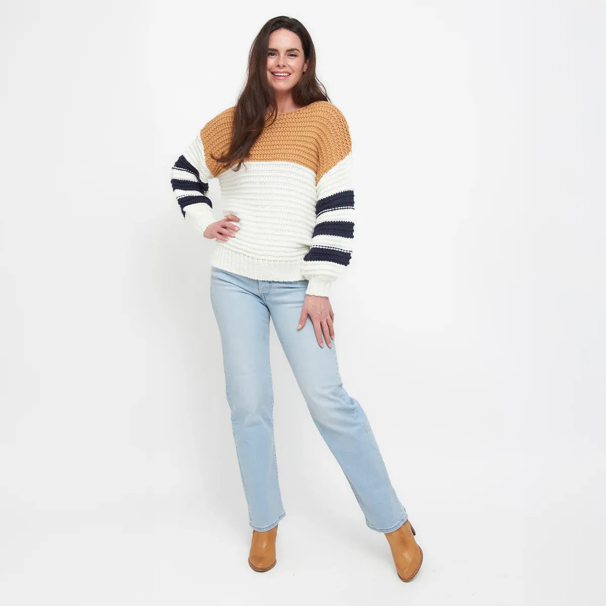 Kennedy Color Block Chunky Sweater